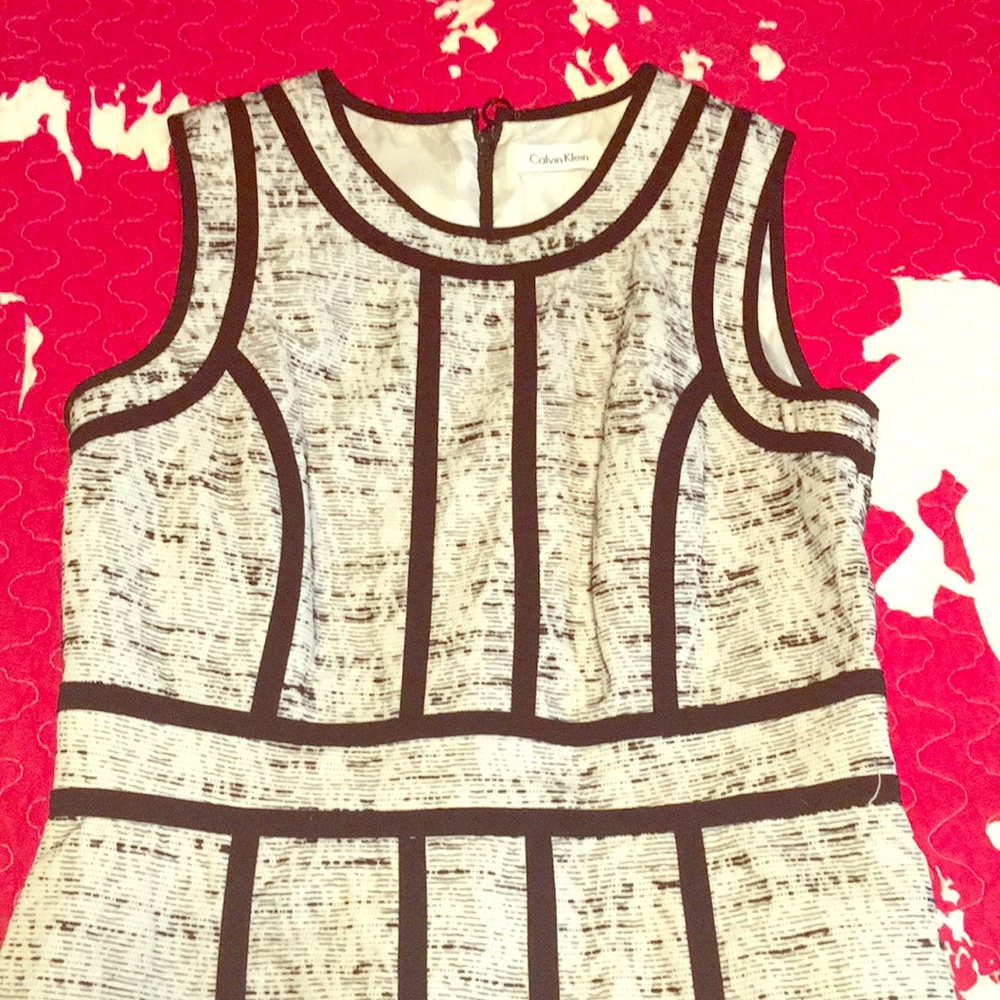 STUNNING Black and White CK Sheath Dress